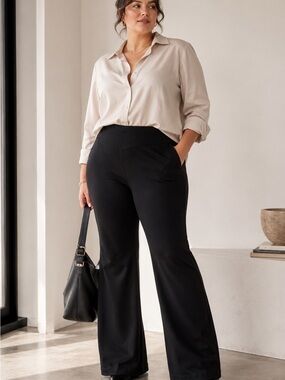 NWT Capsule 121 Larsen Black Pull On Flare Stretch Pants 1X